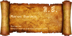 Maros Baracs névjegykártya